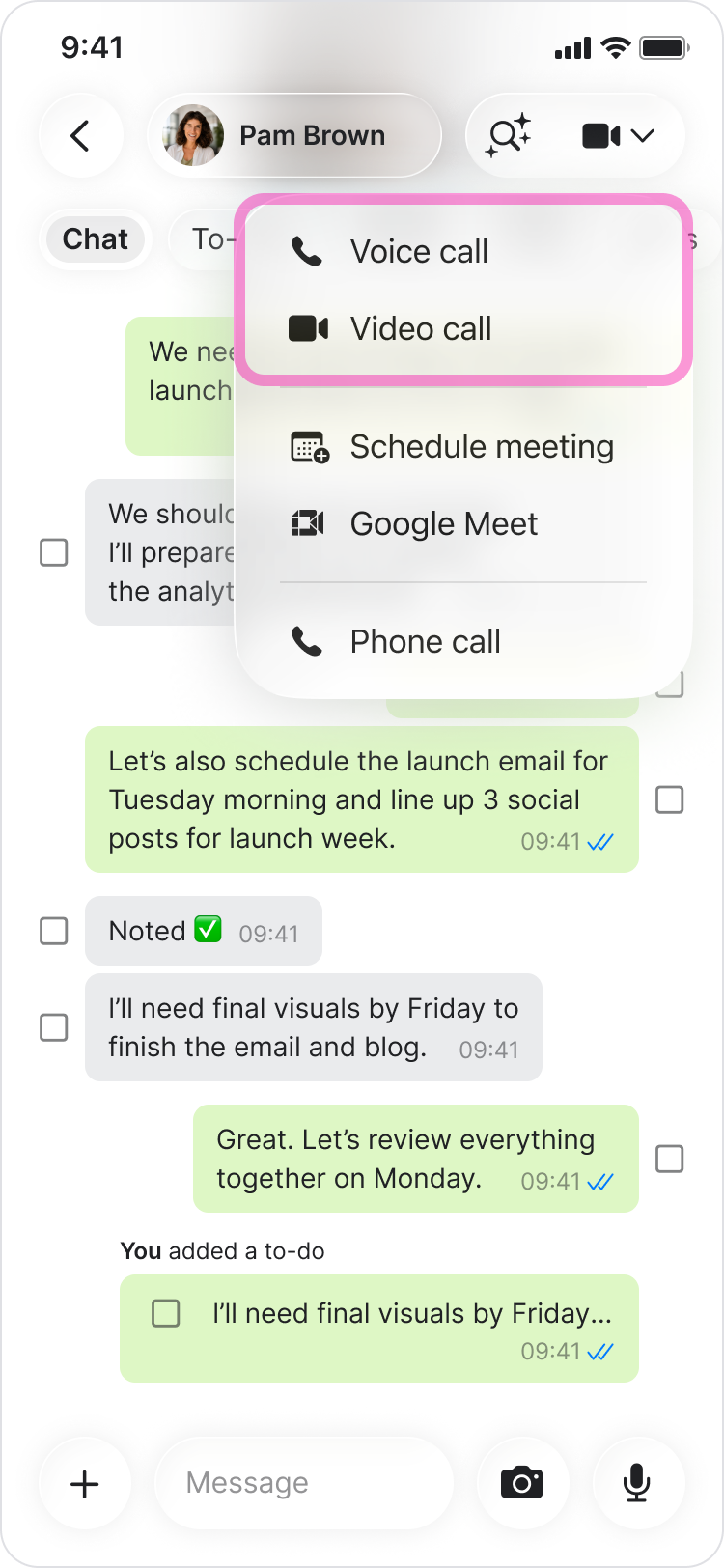 Start a Voice or Video Call screenshot 2