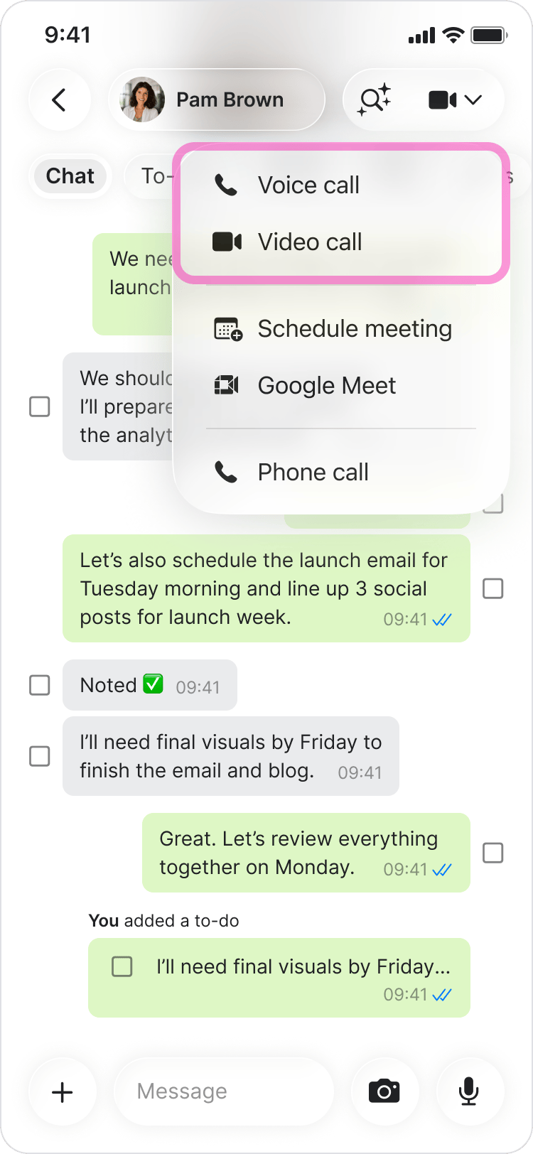 Start a Voice or Video Call screenshot 2