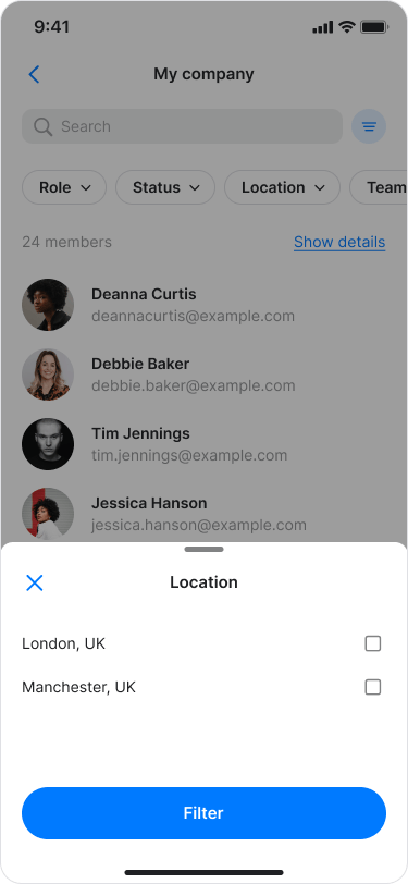 View and Filter Team Members screenshot 8