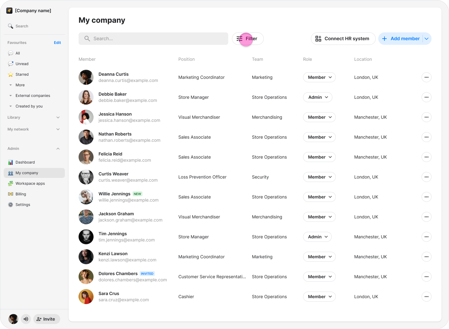 View and Filter Team Members screenshot 11