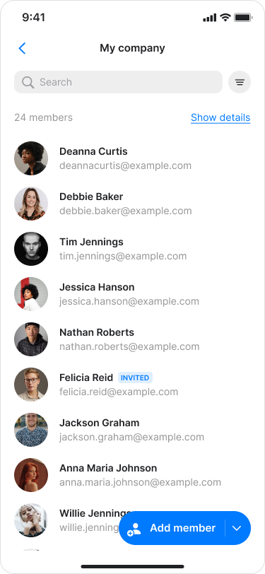 View and Filter Team Members screenshot 3