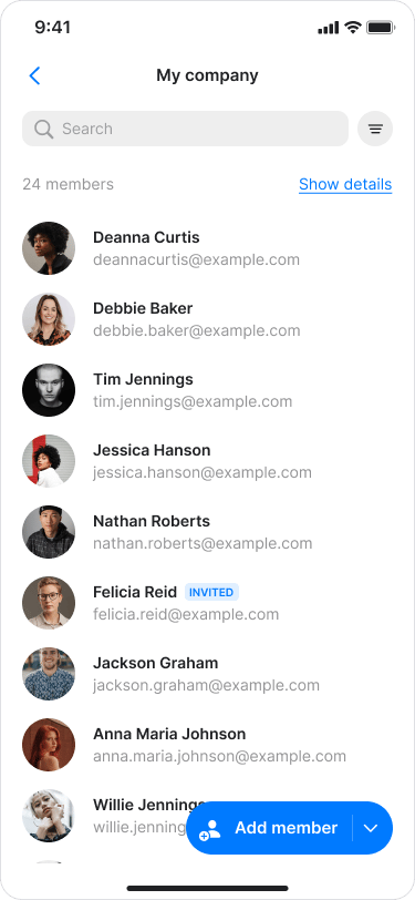 View and Filter Team Members screenshot 3