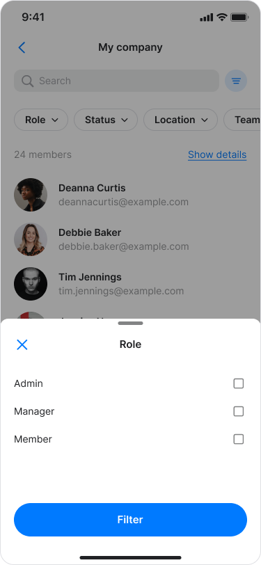 View and Filter Team Members screenshot 6