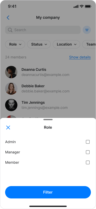 View and Filter Team Members screenshot 6