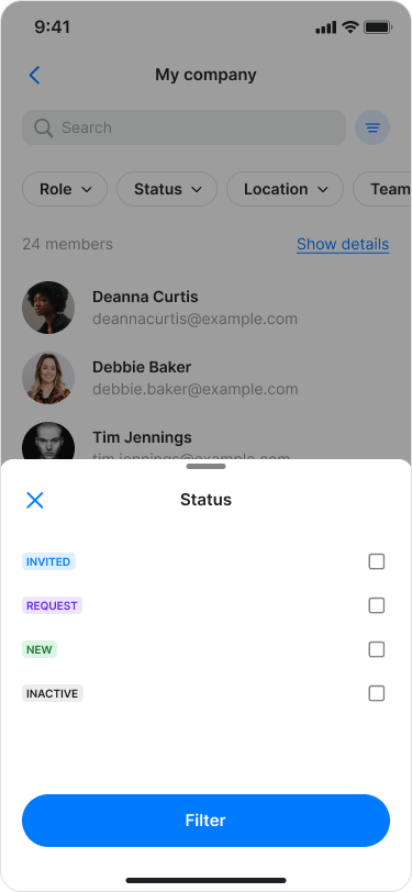View and Filter Team Members screenshot 7