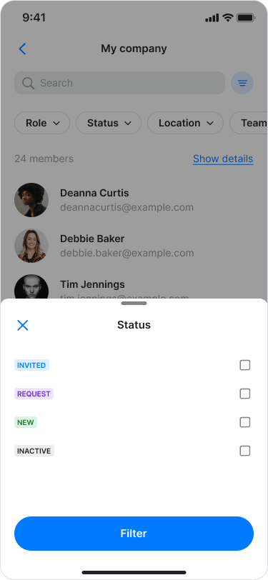 View and Filter Team Members screenshot 7