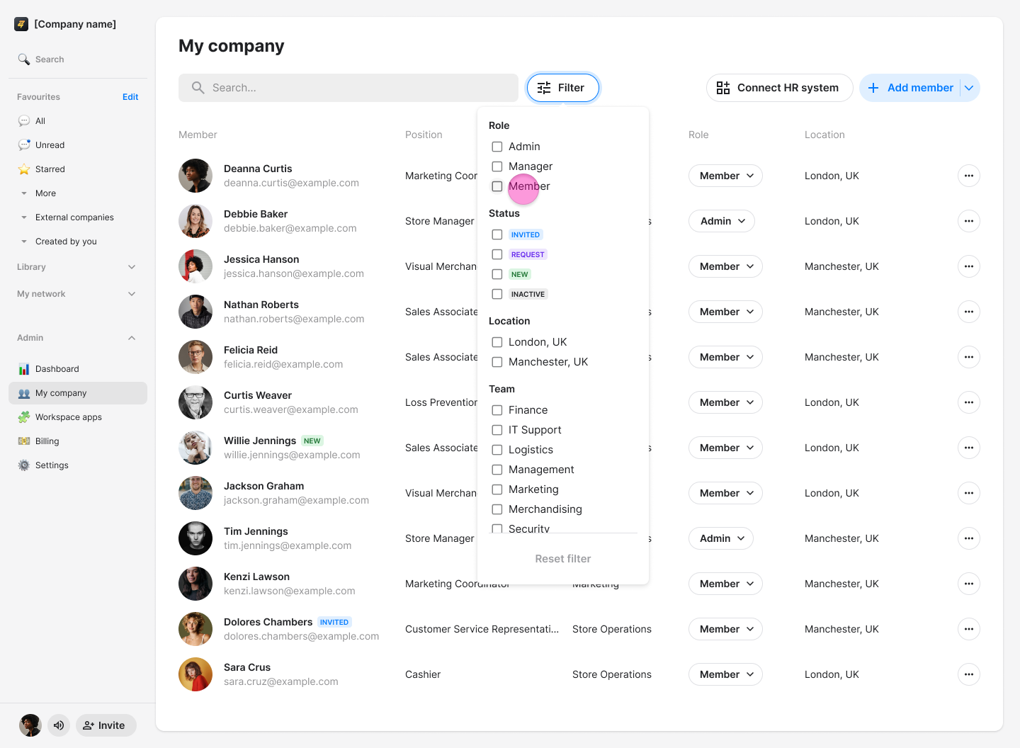 View and Filter Team Members screenshot 12