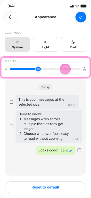 Adjust the Font Size screenshot 2