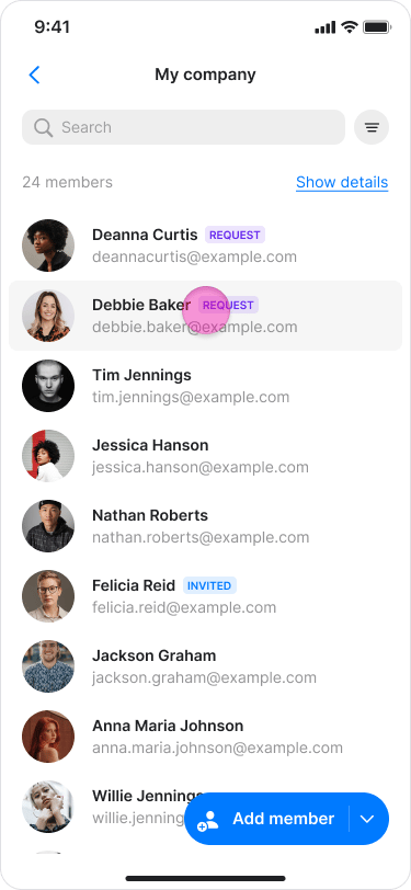 Approving Join Request screenshot 3