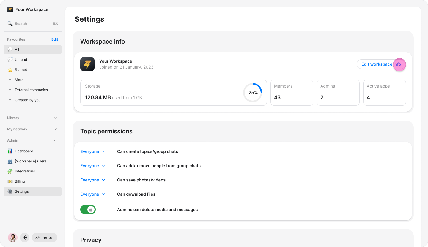 Change Workspace Name screenshot 5