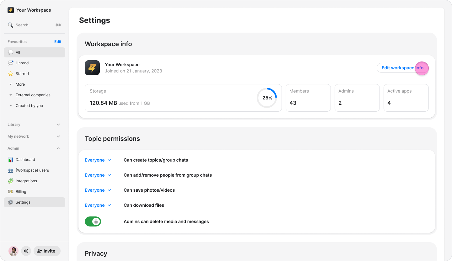 Change Workspace Name screenshot 5