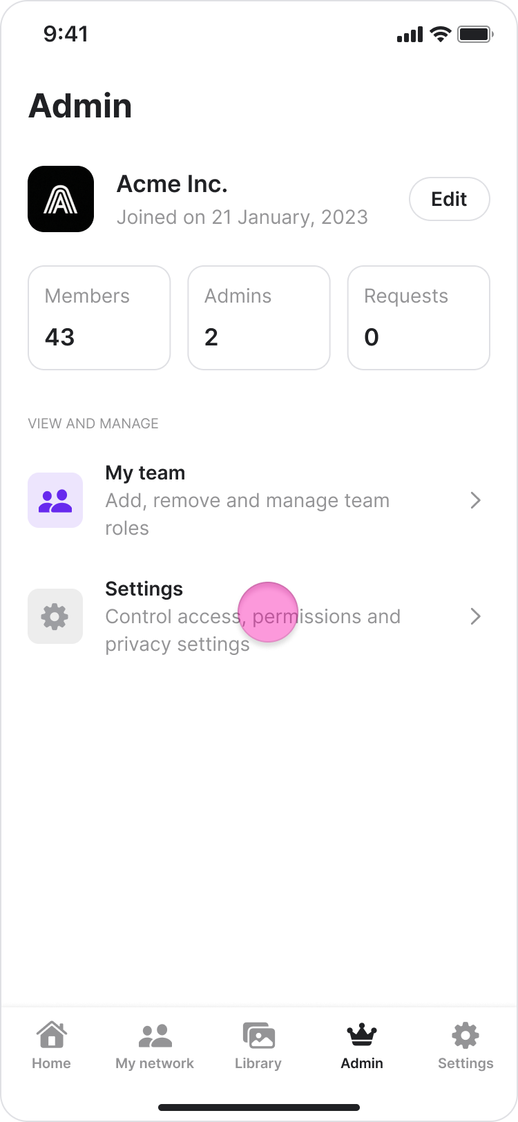 Configure Admin Settings screenshot 2