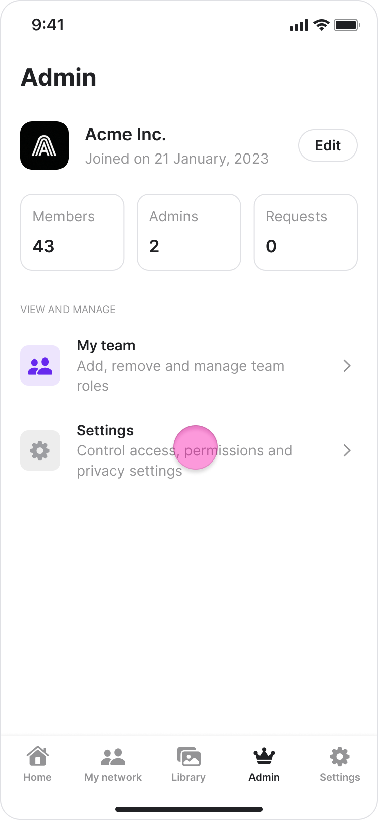Configure Admin Settings screenshot 2
