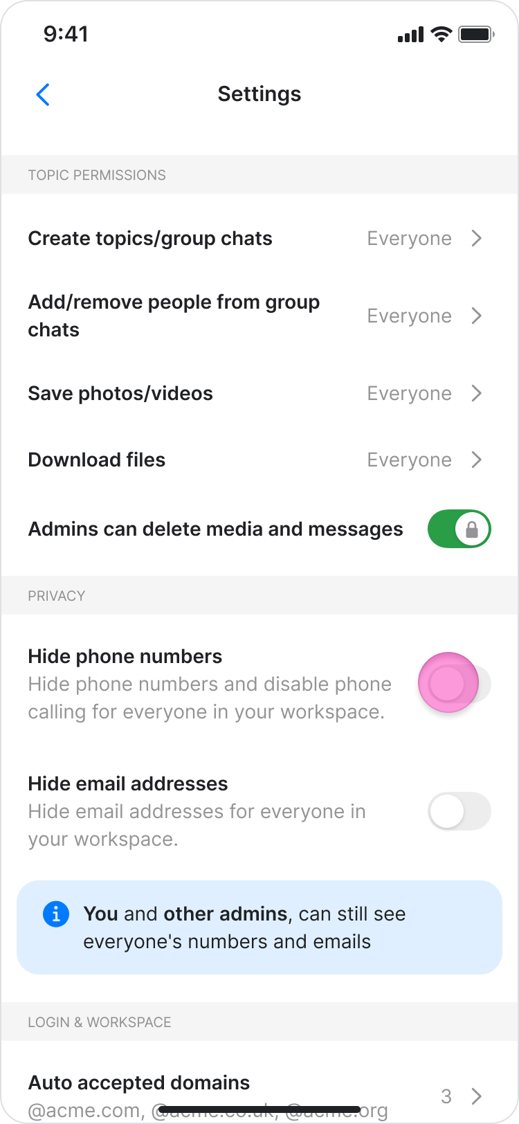 Configure Admin Settings screenshot 3