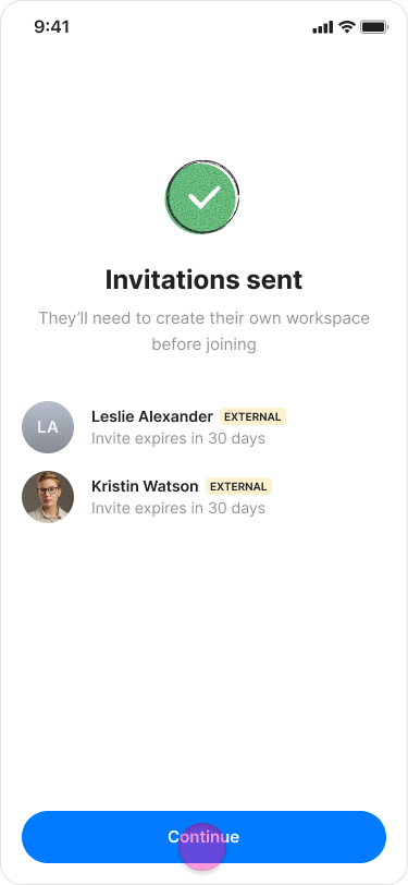 Connect with an External Collaborator screenshot 9