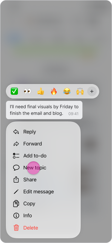 Create a Topic from a Message screenshot 2