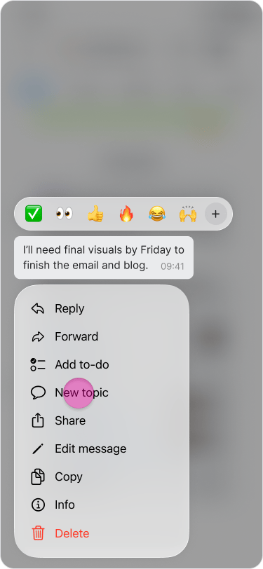 Create a Topic from a Message screenshot 2