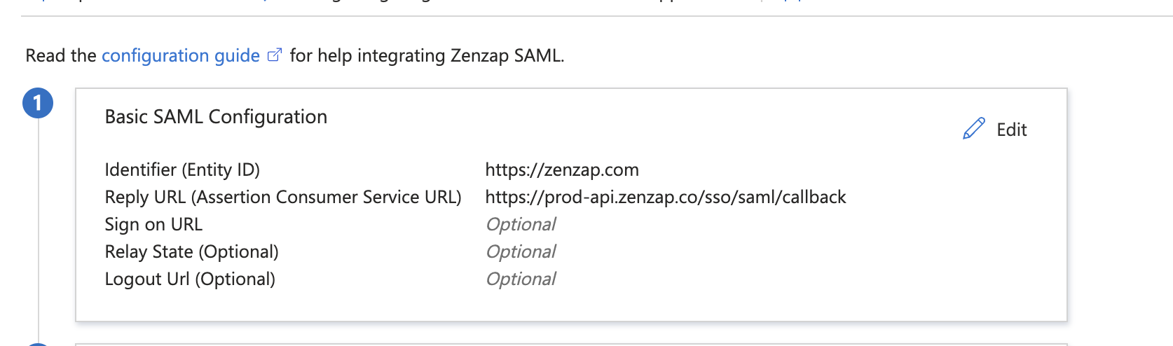 Basic SAML Configuration