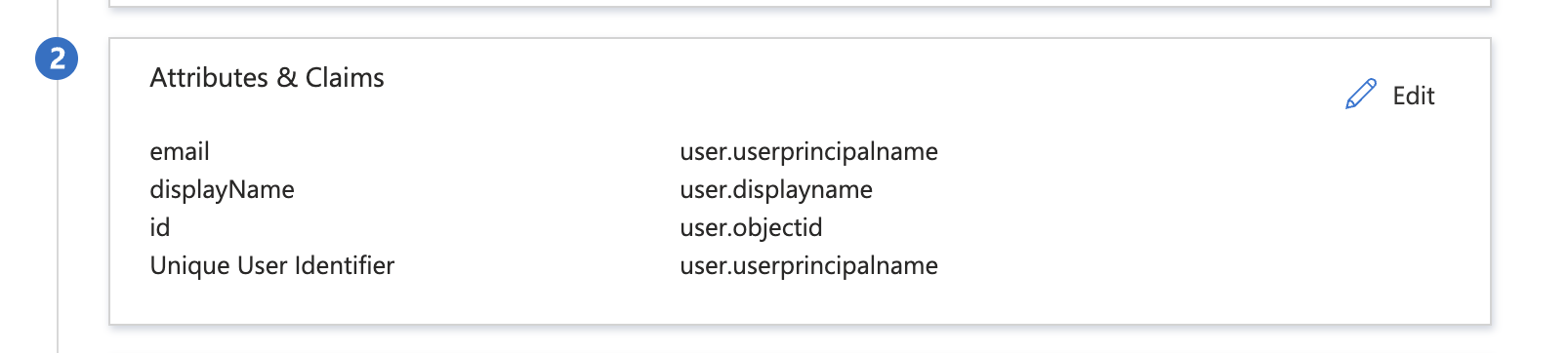 User Attributes & Claims Configuration