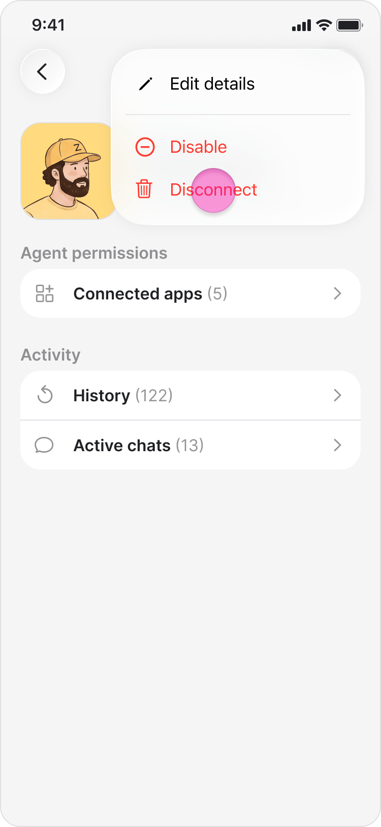 Disconnect an AI Agent screenshot 4