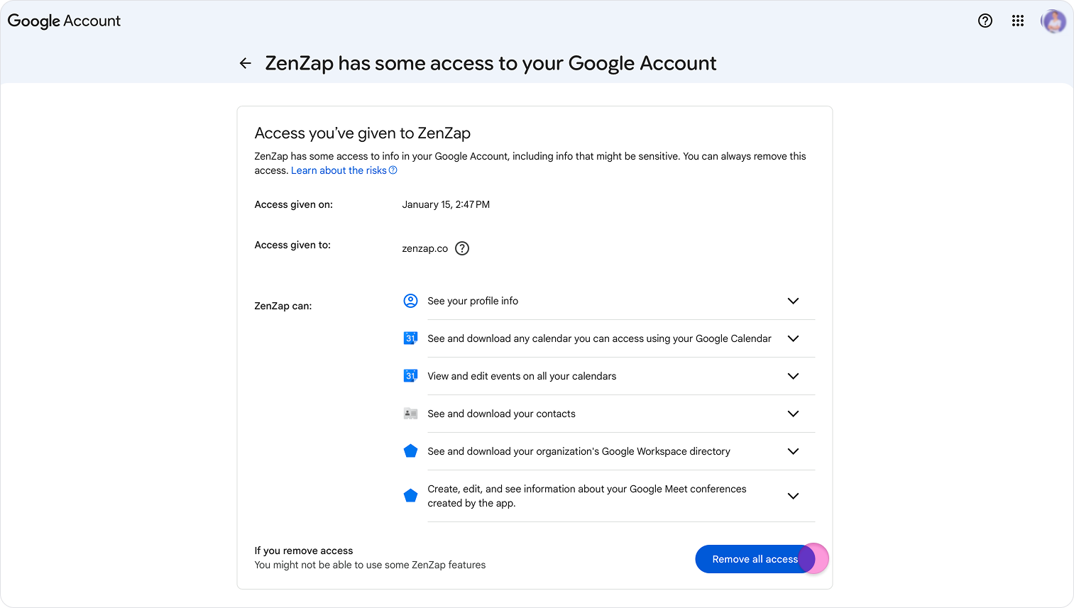 Disconnect Your Google Calendar screenshot 4