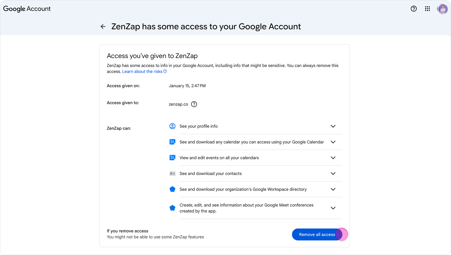 Disconnect Your Google Calendar screenshot 4