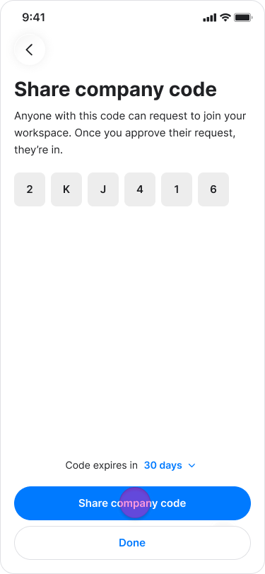 Invite with Company Code screenshot 4