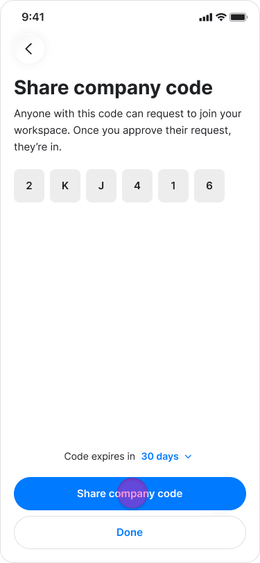 Invite with Company Code screenshot 4