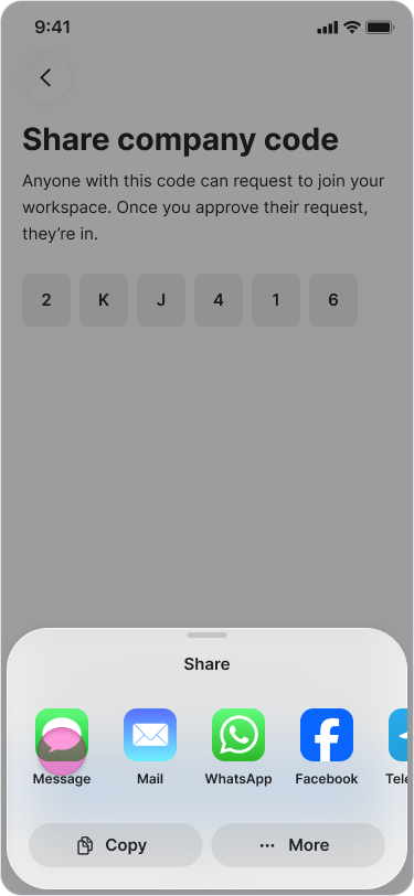 Invite with Company Code screenshot 5