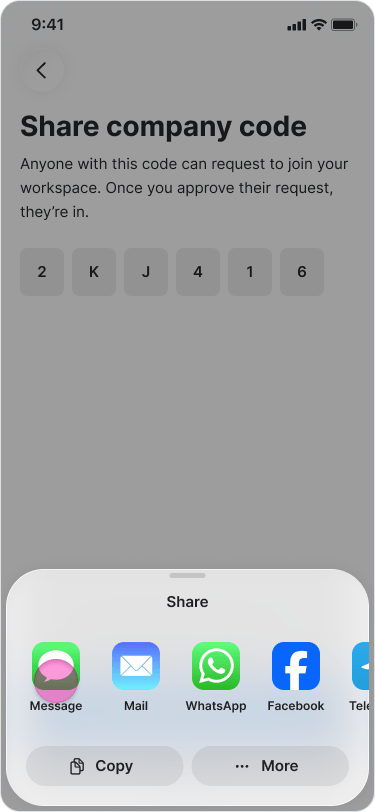 Invite with Company Code screenshot 5