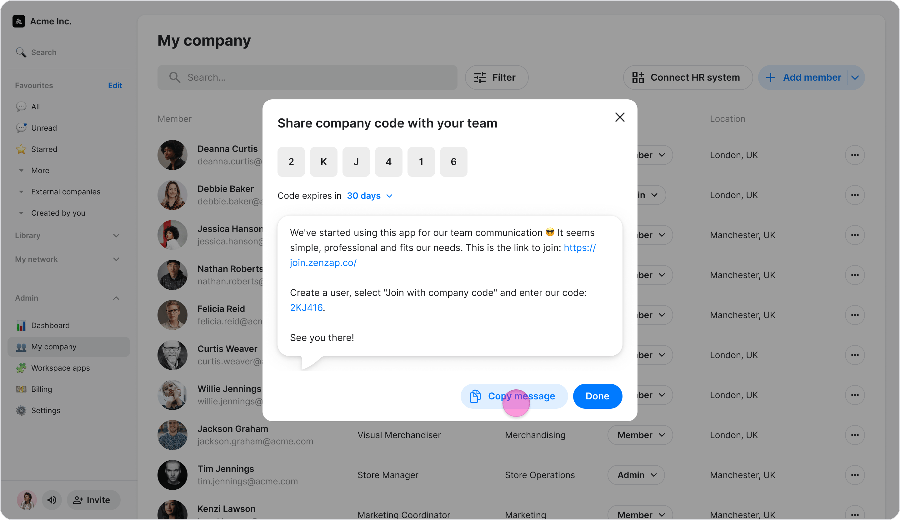 Invite with Company Code screenshot 10
