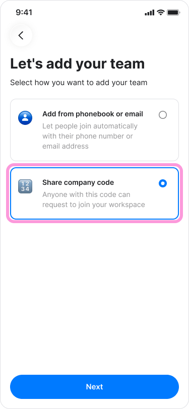 Invite with Company Code screenshot 3