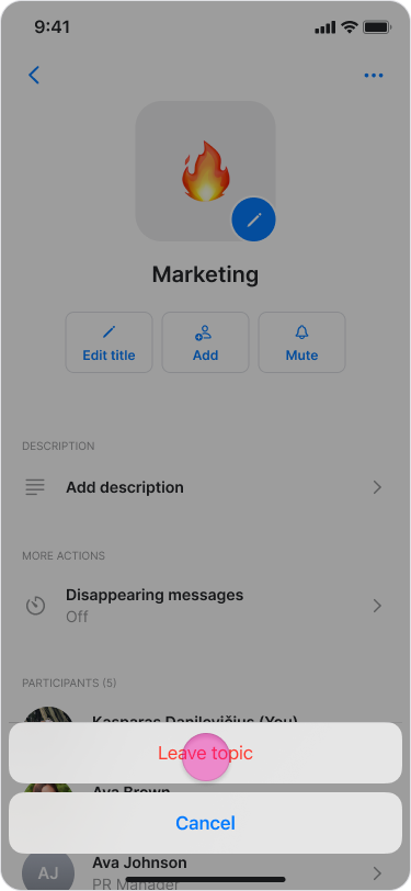 Leave a Topic screenshot 3