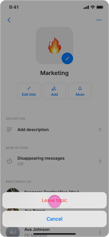 Leave a Topic screenshot 3