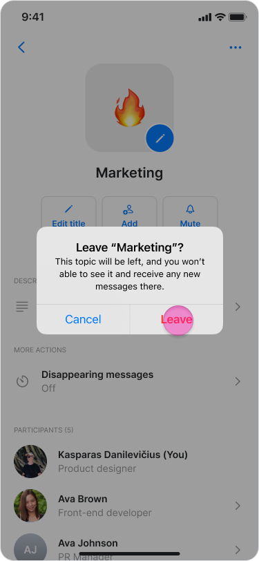 Leave a Topic screenshot 4