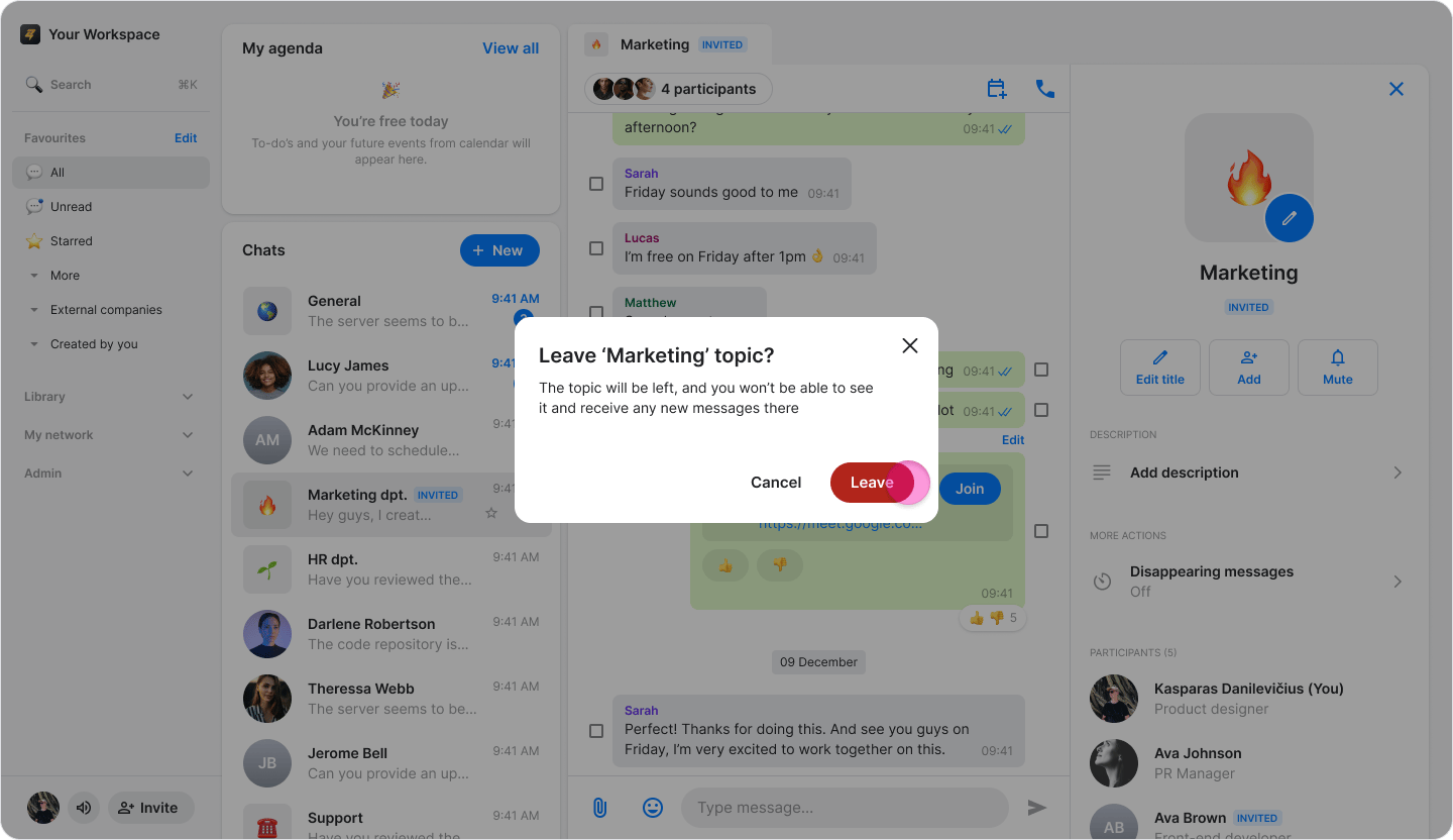 Leave a Topic screenshot 7