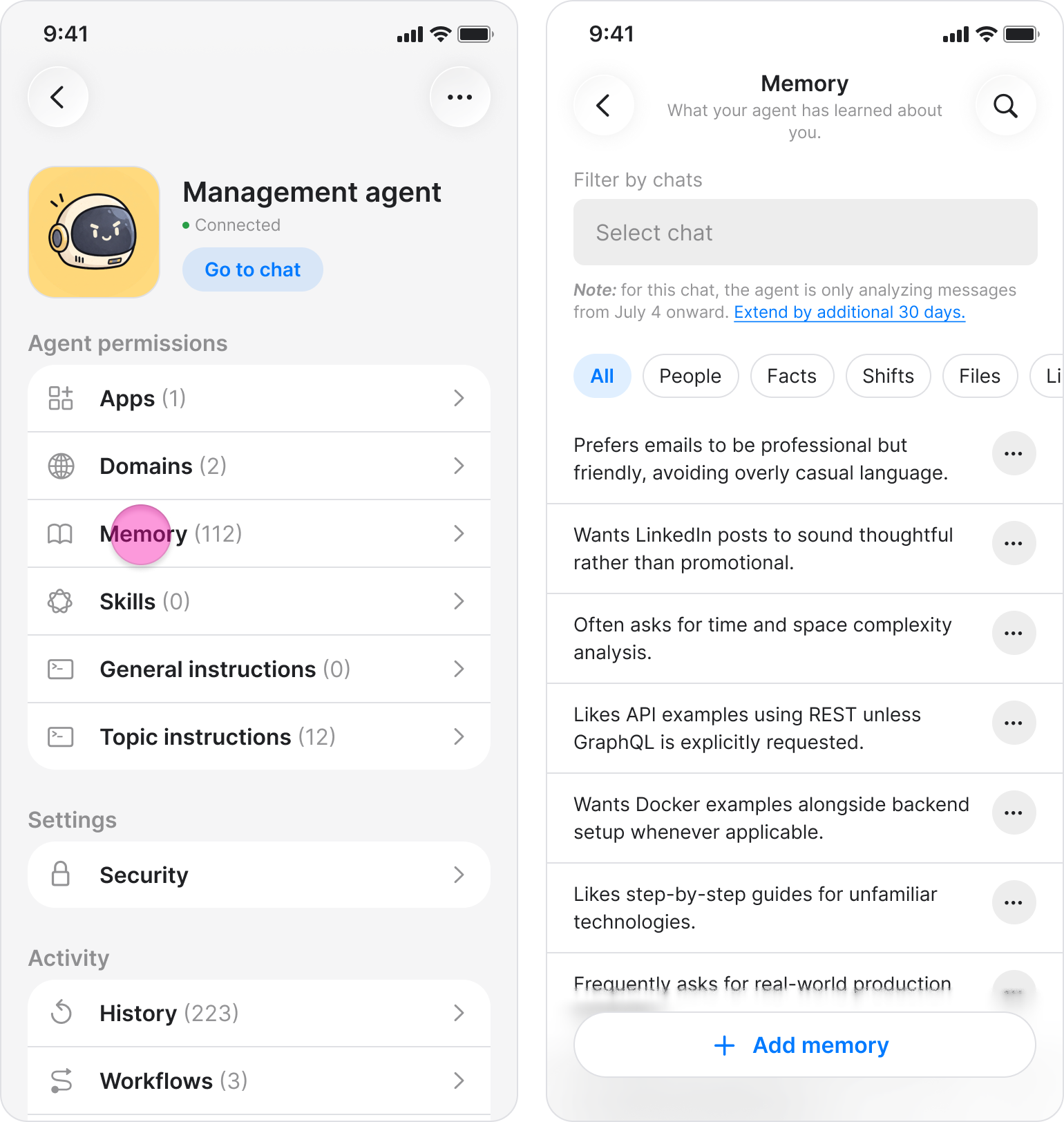 Manage Your Agent’s Memory screenshot 3