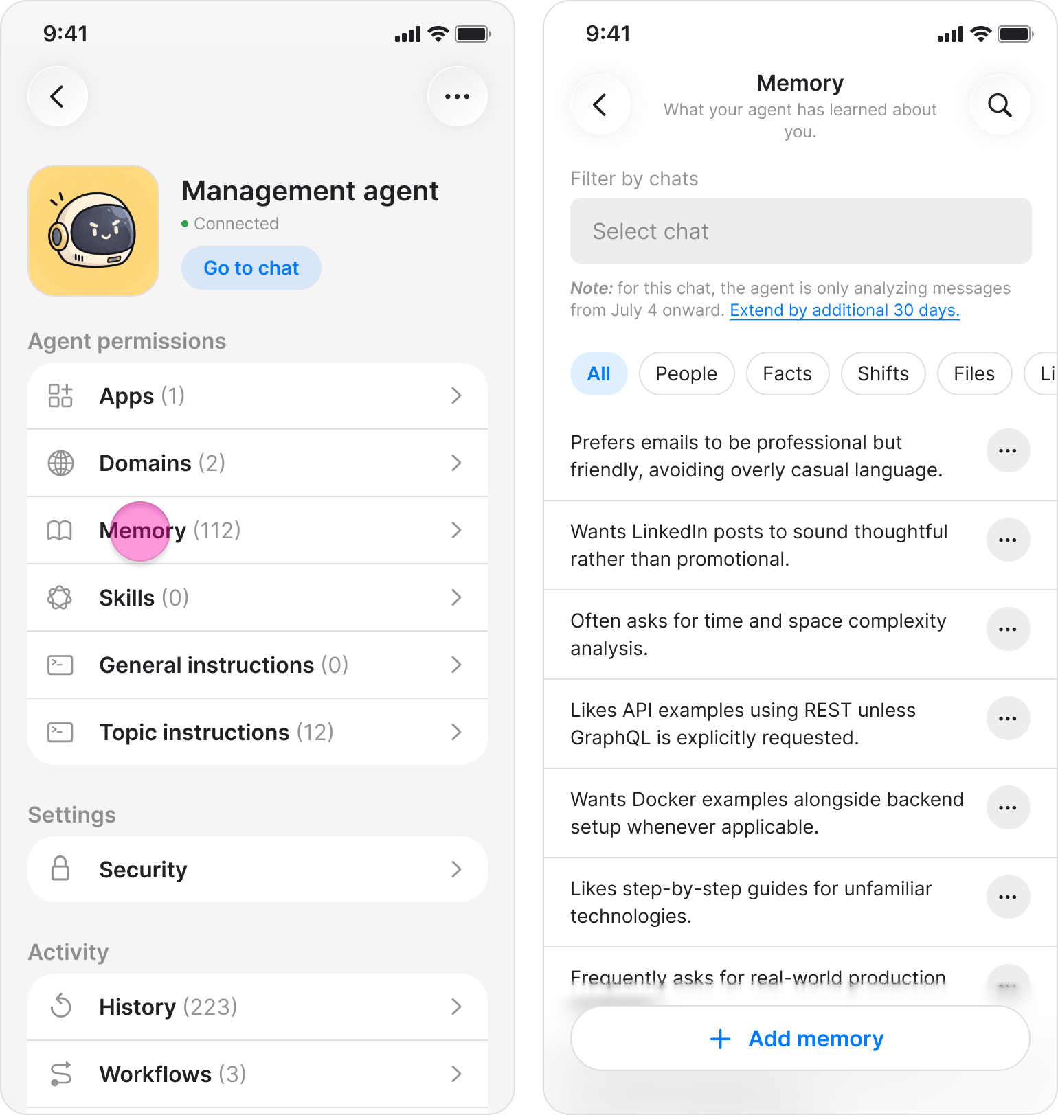 Manage Your Agent’s Memory screenshot 3