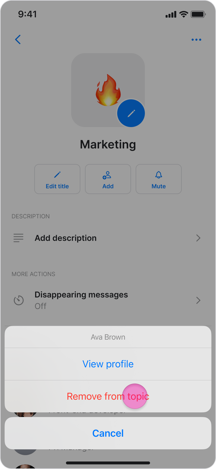 Remove People from a Topic screenshot 3