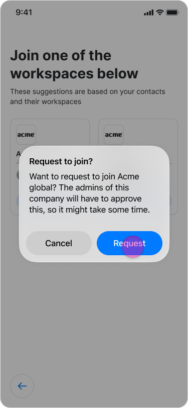 Request to Join your Company's Workspace screenshot 10