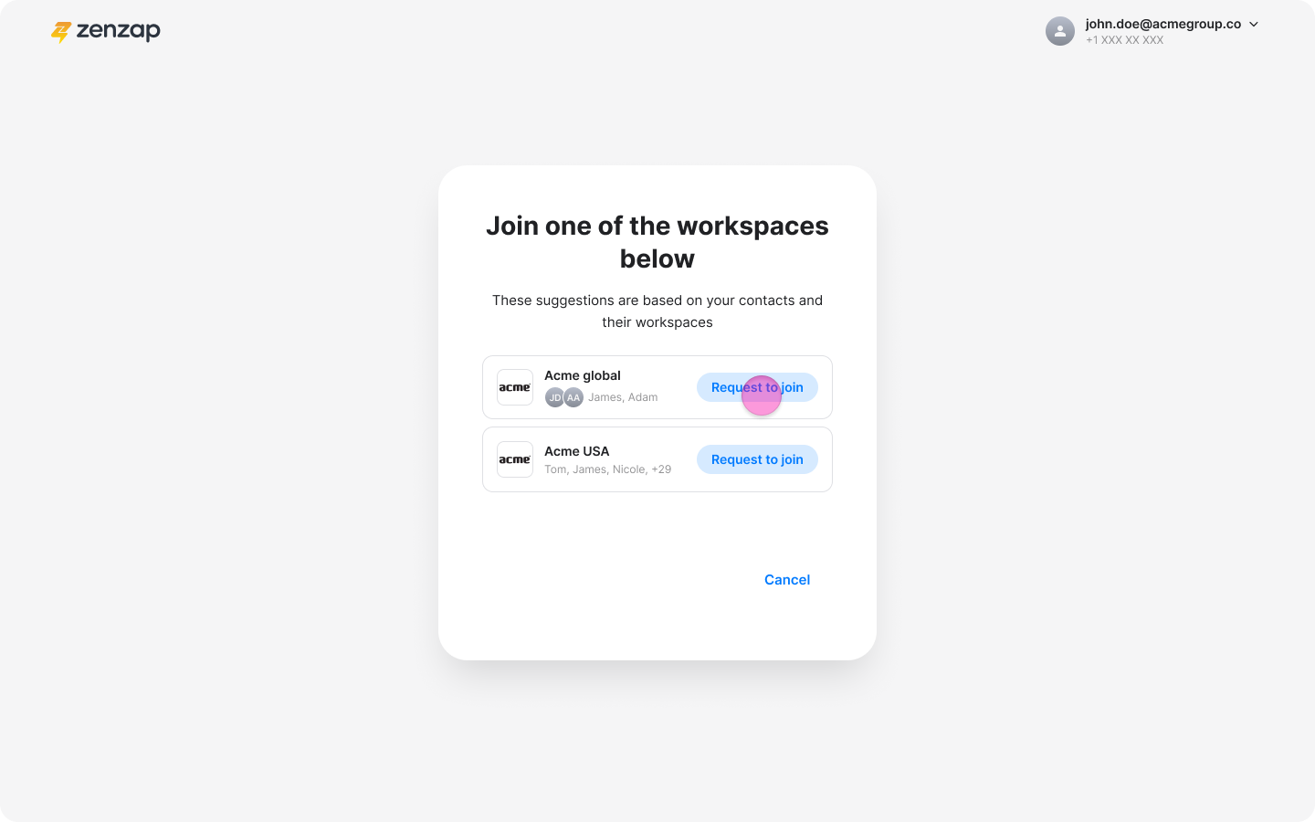 Request to Join your Company's Workspace screenshot 19