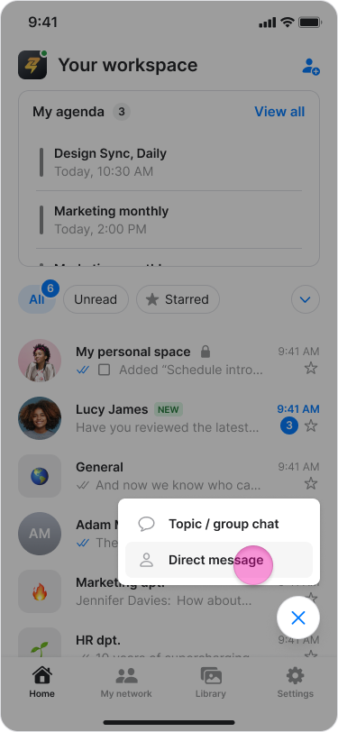 Send a New Direct Message screenshot 2