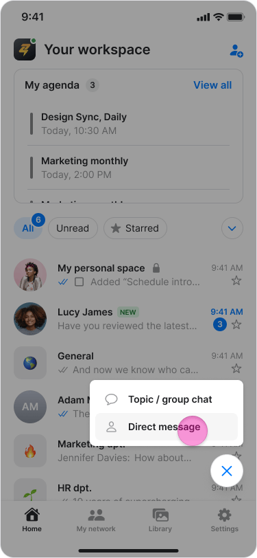 Send a New Direct Message screenshot 2