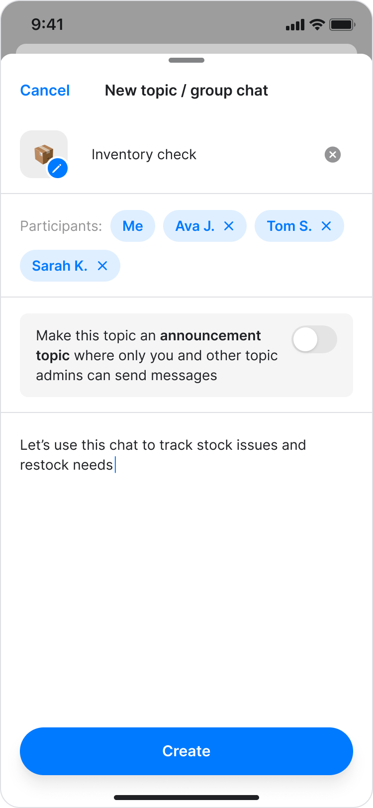 Create a Topic screenshot 2