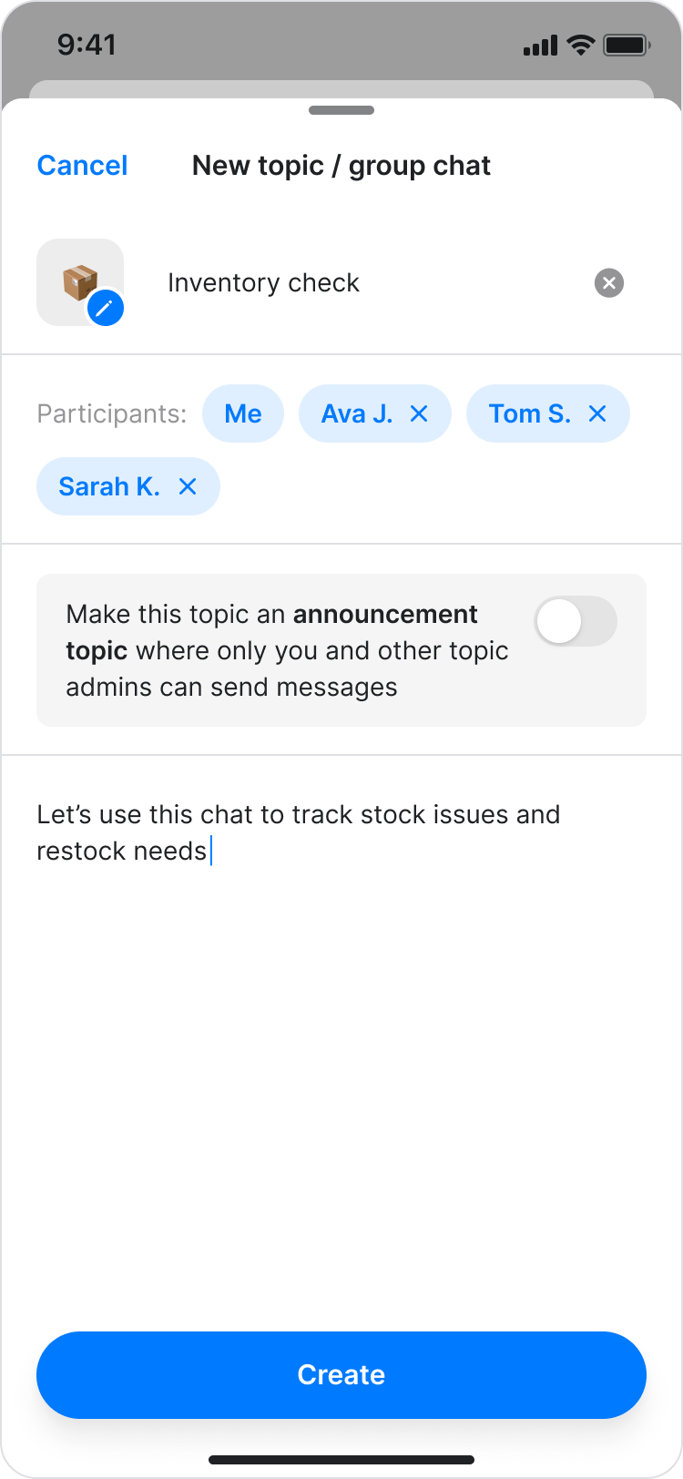 Create a Topic screenshot 2