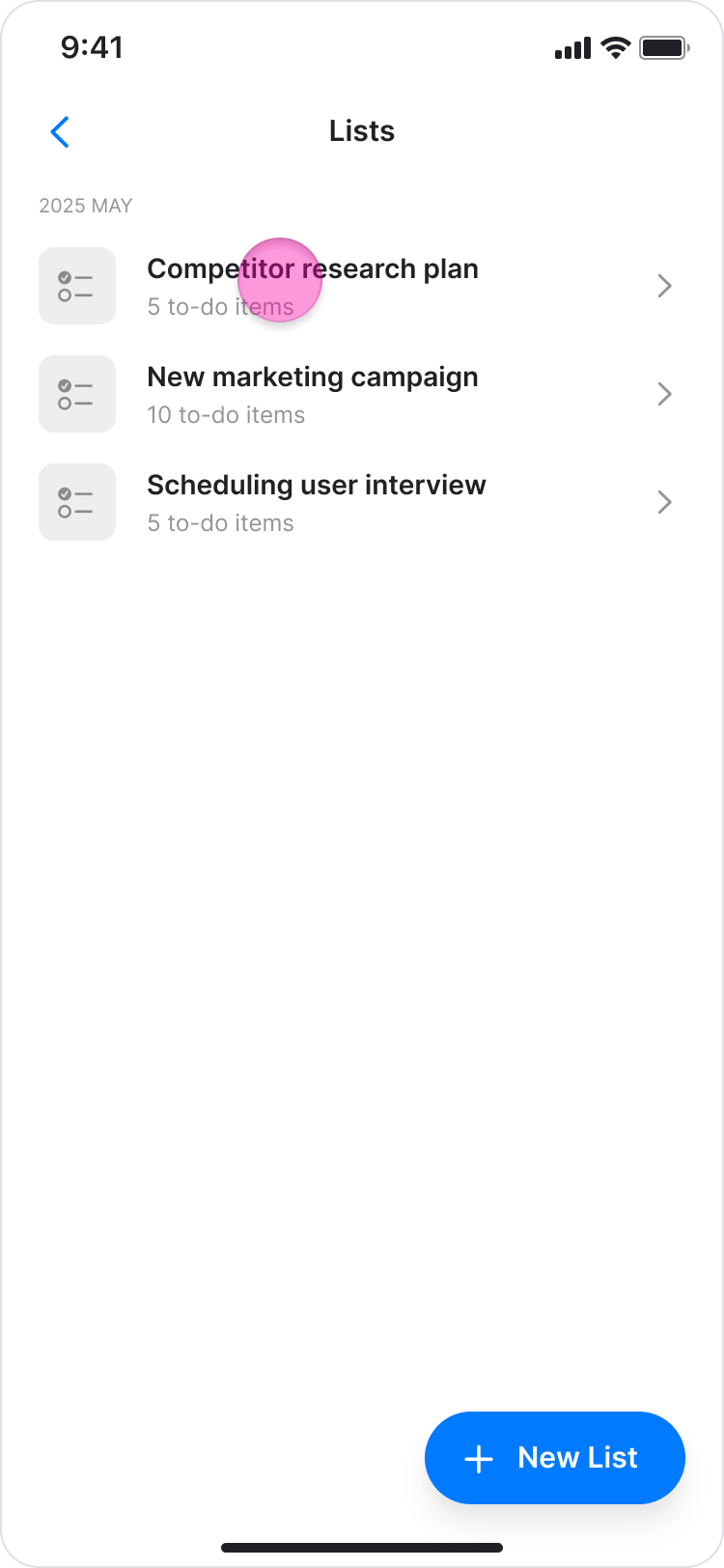 Create Lists screenshot 3