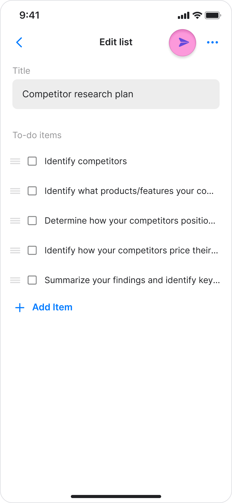 Create Lists screenshot 4
