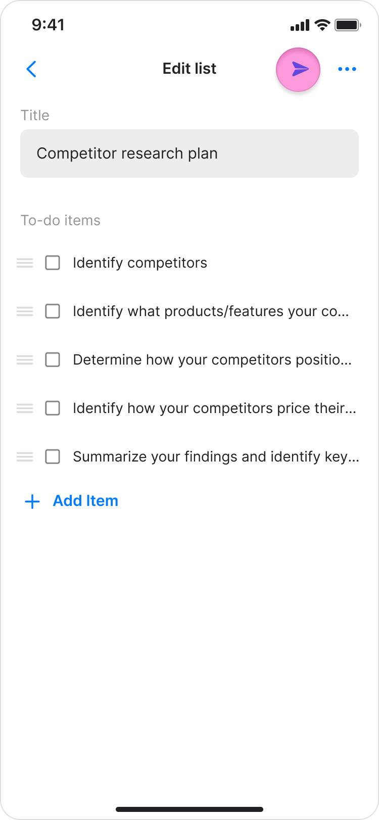 Create Lists screenshot 4