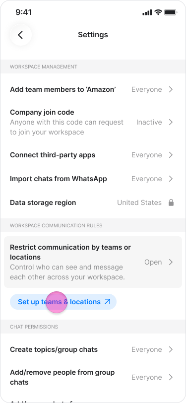 Create Teams and Locations screenshot 14
