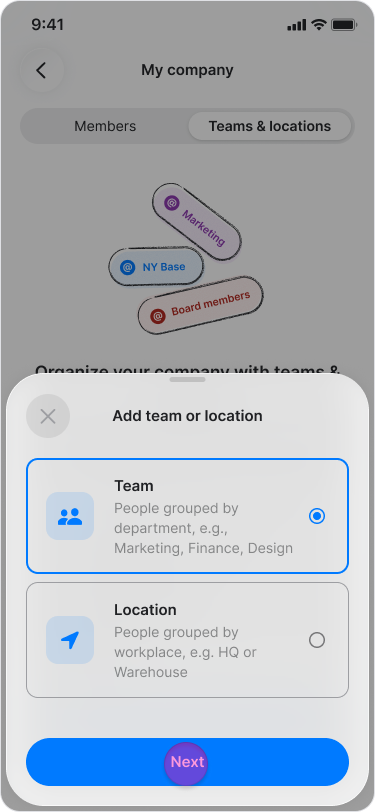 Create Teams and Locations screenshot 4